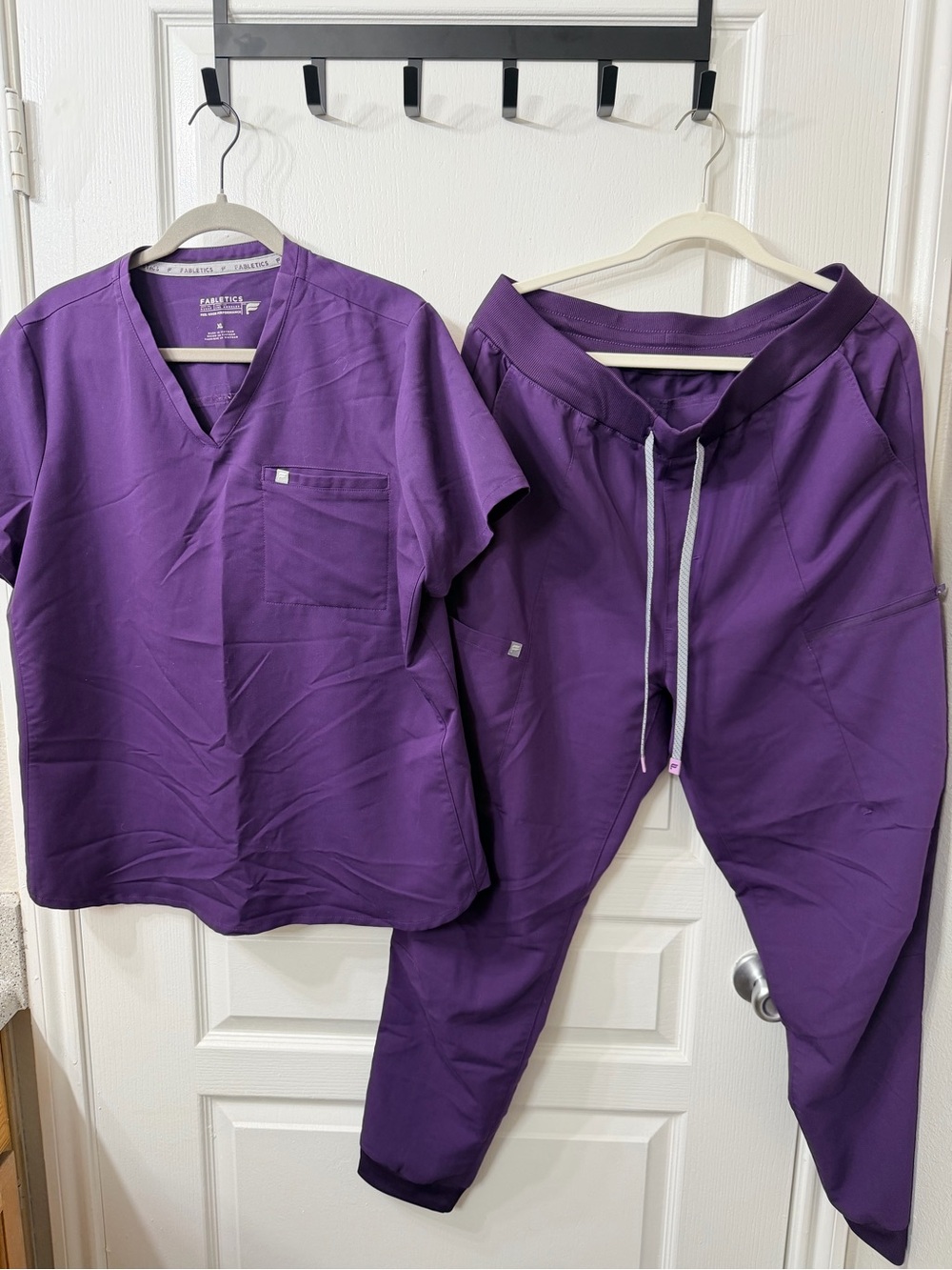 Fabletics Women's Purple Scrub Top & Jogger Set